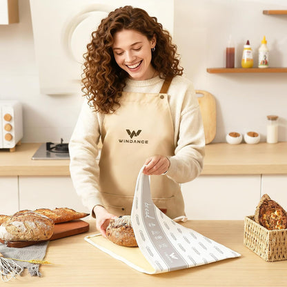 Wide Zipper Access Cotton &Beeswax Bags for Homemade Bread 2 Pack XL Reusable Beeswax Bread Bags for Homemade Bread Freezer Organic Cotton Food Storage Bags to Keep Fresh