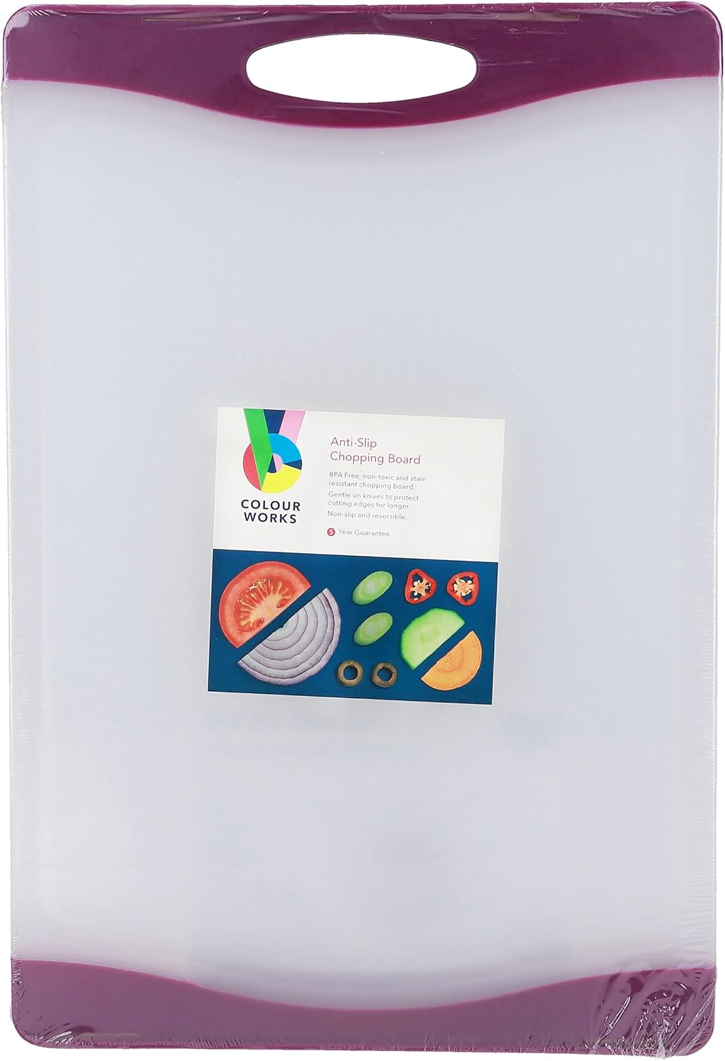 Colourworks Polyethylene Reversible Cutting Board, Non Stick Non Slip Food Chopping Mat, 36.5 x 25 cm – White/Green
