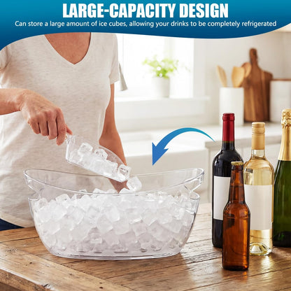 OBTANIM Clear Acrylic Ice Buckets Large Champagne Drink Cooler Storage Ice Tub with Scoops for Beer Cocktails Wine Beverage Home Parties Bar Cooling Supplies
