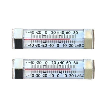 Refrigerator and Freezer Thermometer Fridge Thermometer 2 Pack – Waterproof Analog, Large Dial, Accurate, Easy to Read, Wide Range -40°F to 80°F for Kitchen, Restaurant, Cooler, Lab, Industrial Use