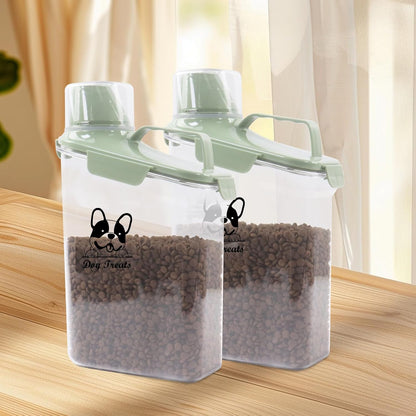 Dog Food Storage Container Airtight Portable Dog Food Container with Handled Lid and Pour Spout,Food Storage for Dog Dry Food Small Pet Food Container with Measuring Cup for Home, Travel,2.8L