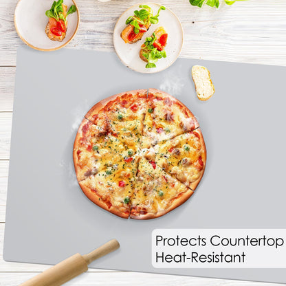Extra Large Silicone Mat, 31.5x23.6 Inch Heat Resistant Mat for Kitchen Counter, Non Stick Silicone Baking Mat for Dough and Pastry, Thick Silicone placement Countertop Protector, Black countertop mat