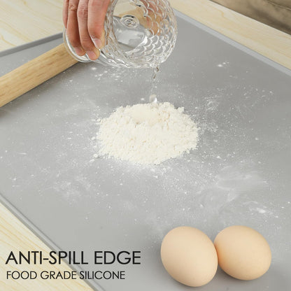 Extra Large Silicone Mat, 31.5x23.6 Inch Heat Resistant Mat for Kitchen Counter, Non Stick Silicone Baking Mat for Dough and Pastry, Thick Silicone placement Countertop Protector, Black countertop mat