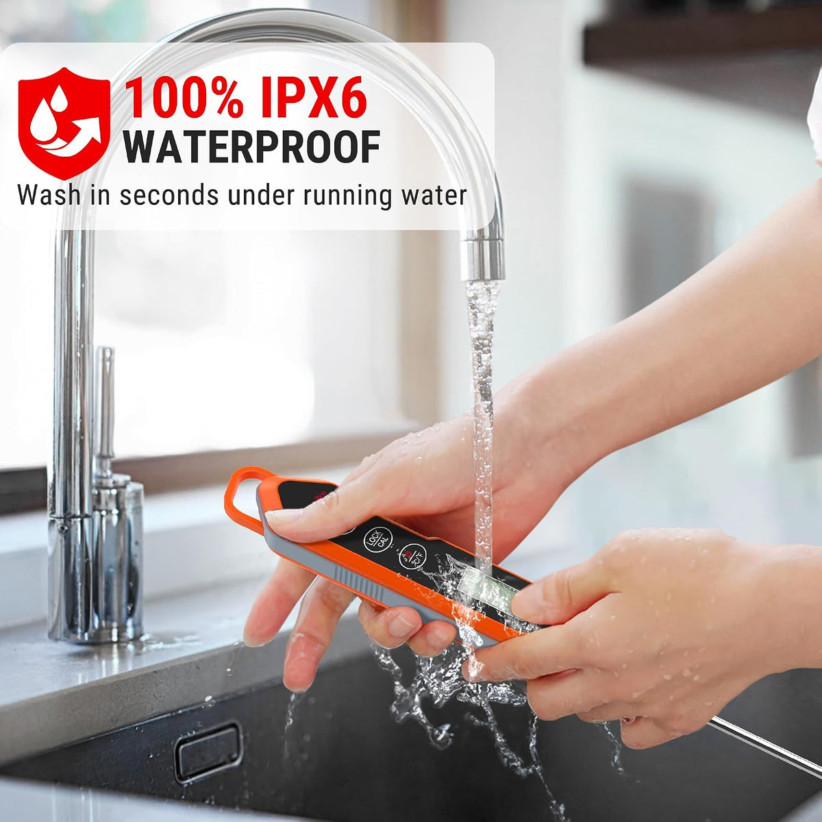 TempPro TempSwift Waterproof Instant Read Meat Thermometer for Cooking