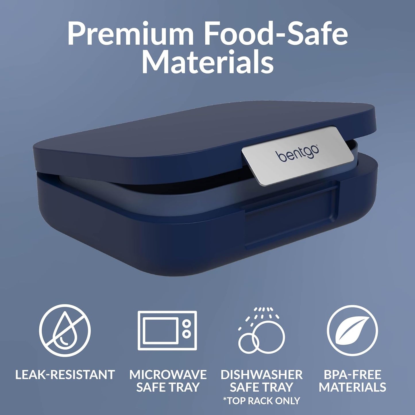 Bentgo Modern - Adult & Teen Bento Lunch Box; 3-4 Compartments, Leak-Resistant, 5.5 Cup Capacity/44 fl oz, Improved Locking Clips, Reusable, BPA-Free, Dishwasher/Microwave Safe Tray (Dark Gray)