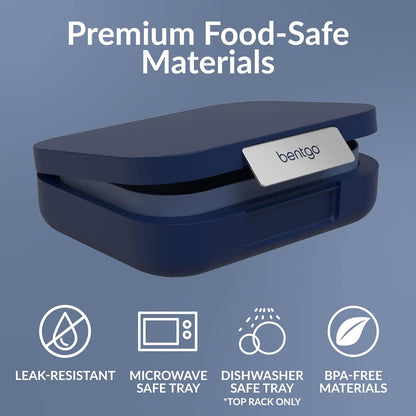 Bentgo Modern - Adult & Teen Bento Lunch Box; 3-4 Compartments, Leak-Resistant, 5.5 Cup Capacity/44 fl oz, Improved Locking Clips, Reusable, BPA-Free, Dishwasher/Microwave Safe Tray (Dark Gray)