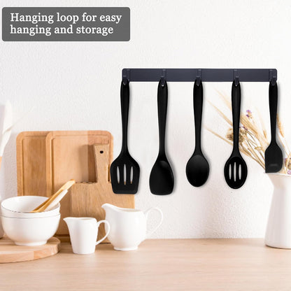 E-far 10 Pieces Silicone Cooking Utensils Set, Heat Resistant Kitchen Utensil Set for Nonstick Cookware, Kitchen Cooking Tools with Spatula, Spoon, Slotted Turner, Non-Toxic & Dishwasher Safe (Khaki)
