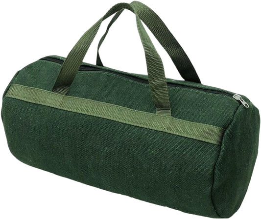 Grill Accessory Storage Bag, 24"" Extra Thick Canvas Grill Utensil Storage Bag, Double Zipper Grill Tool Storage Bag, BBQ Tool Storage Bag Carry Bag for Camping Hiking Barbecue, Dark Green