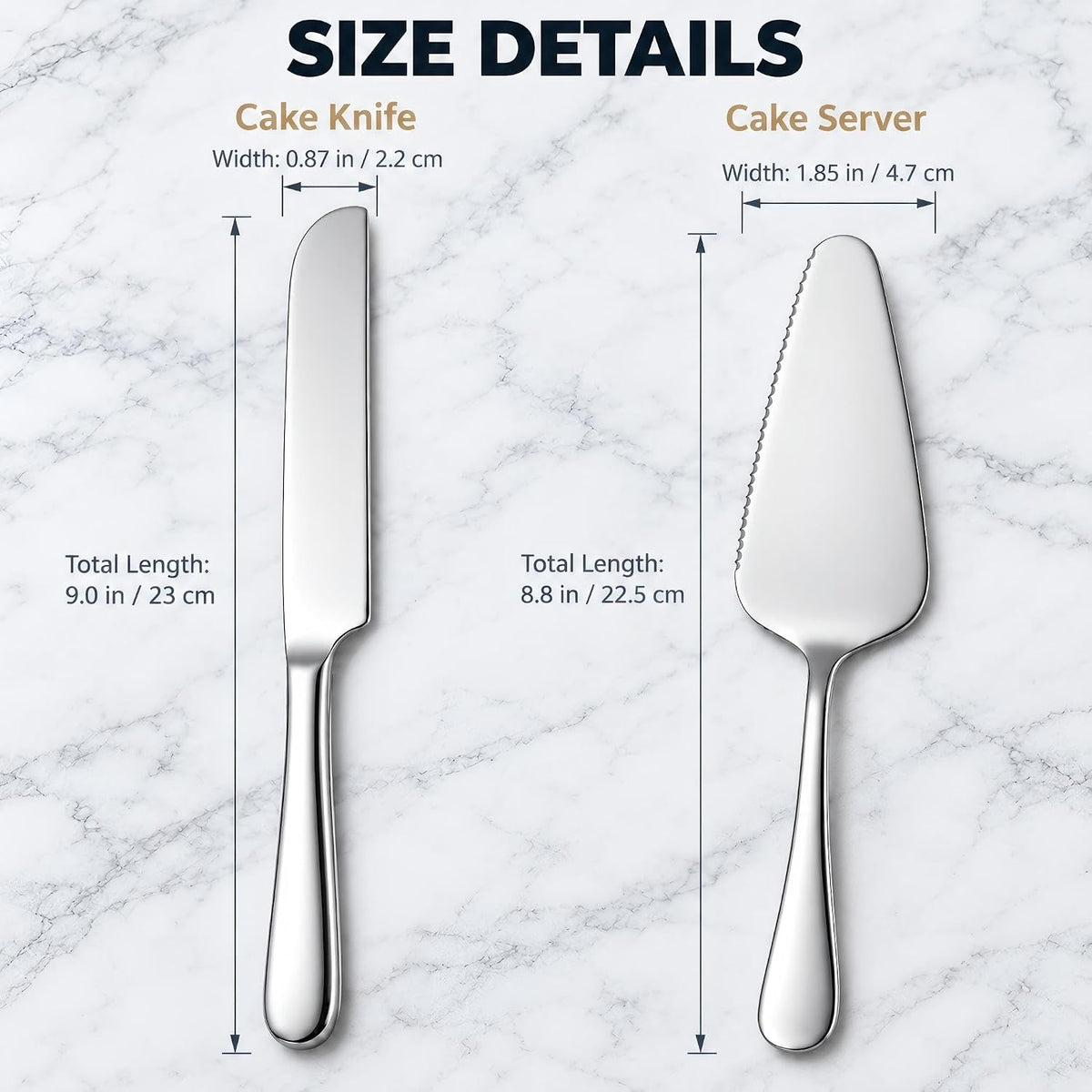 2-Piece Cake Knife and Server Set with Serrated-Edge Server