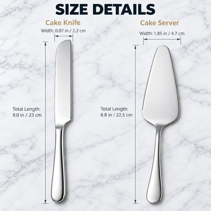 2-Piece Cake Knife and Server Set with Serrated-Edge Server