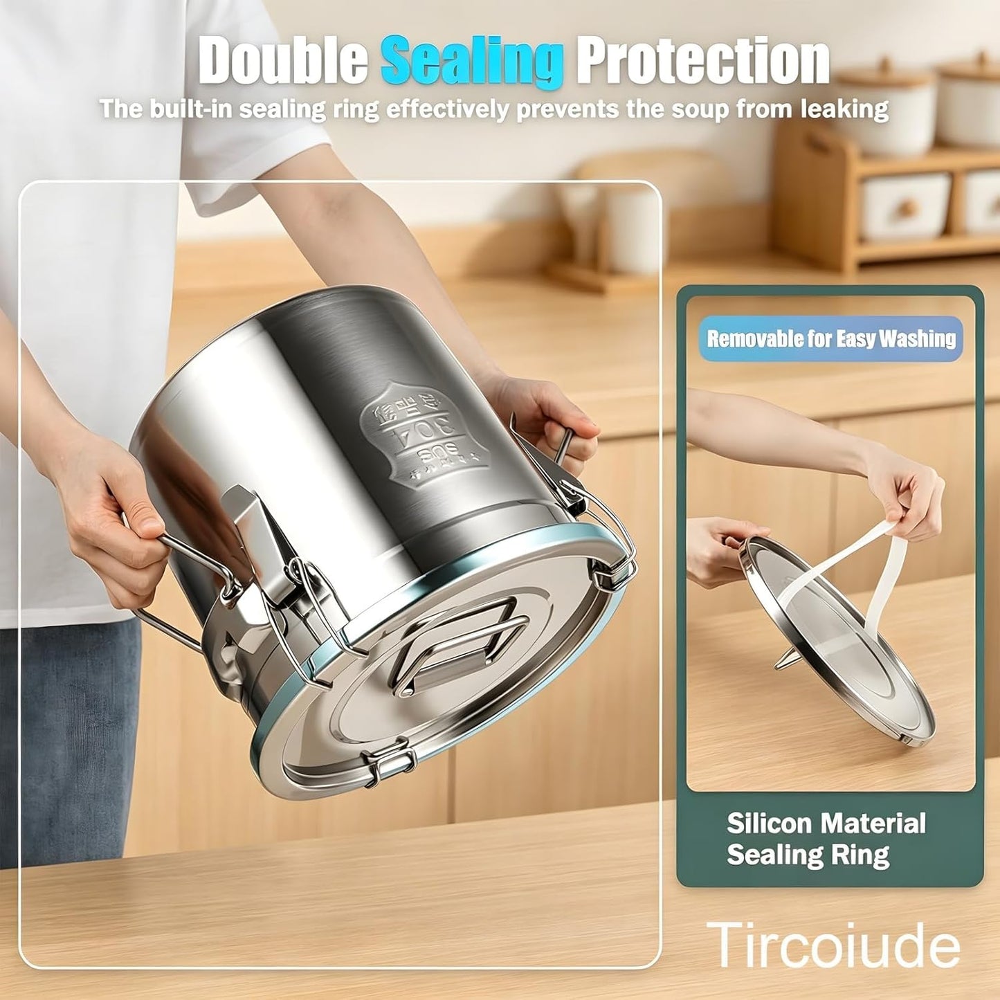 25lb Stainless Steel Containers with Lids, 12L/3.1gal 304 Stainless Steel Storage Containers, Metal Bird Seed Storage Container for Rice Flour Sugar Grain Coffee Bean Kitchen Jar