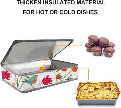 Insulated Casserole Carrier Fits Pioneer Woman Kitchen Stuff & 9x13 Baking Dish, Large Lasagna Lugger Tote, Leakproof Thermal Food Warmer Bag for Potluck, Picnic, Travel, Hot/Cold Food & Mom Gifts