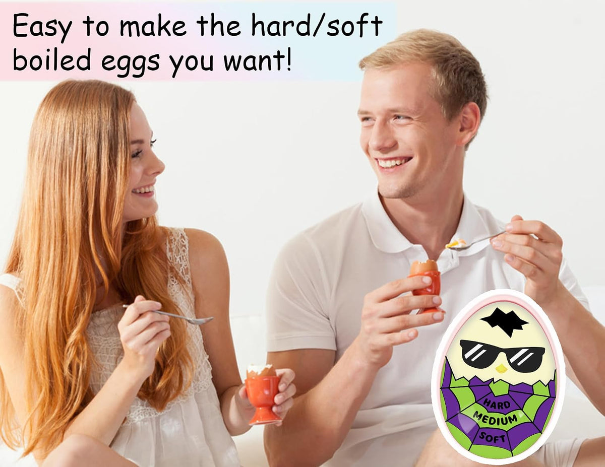Lasubst Color Changing Egg Timer for Boiling Eggs, Purple & Green