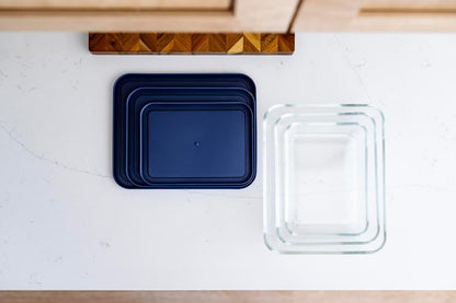 DURA LIVING 4-Piece Glass Food Storage Container (2 Containers + 2 Lids) | 6.55-Cup Rectangular, Leakproof | Microwave, Freezer, Oven & Dishwasher Safe | Ideal for Meal Prep & Pantry Organization