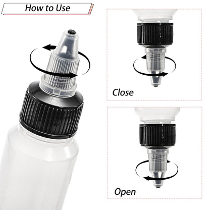 Bekith 40 Pack 1oz Dispensing Bottles, Boston Round HDPE Plastic Bottle with Twist Top Cap, Empty Plastic Squeeze Bottle