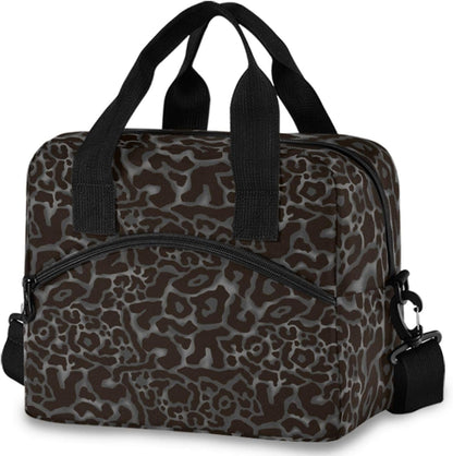 Colorful Leopard Insulated Lunch Bag Rainbow Animals Skin Print Reusable Cooler Lunch Tote Box with Shoulder Strap for Work Picnic School Beach