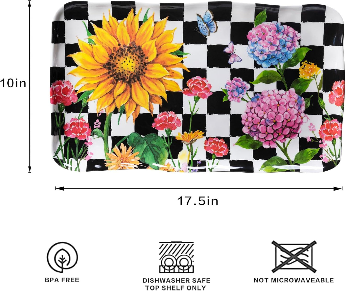 LEHAHA Grilling Prep and Serve Trays, BBQ Serving Platter, Melamine Serving Trays for Food, Set of 2, Great Gift for Father's Day, BBQ Lovers, Prefect for Chrismas Festival and Everyday use.