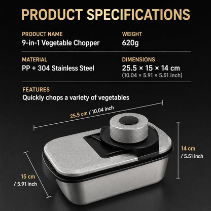 Vegetable Chopper, Stainless Steel Food Dicer Cutter and Mandoline Slicer with Drain Holes and Storage Container, Dishwasher Safe Food Chopper for Onion, Potato, Cucumber, Carrot and More | Drain Holes, Dishwasher Safe, Easy Storage