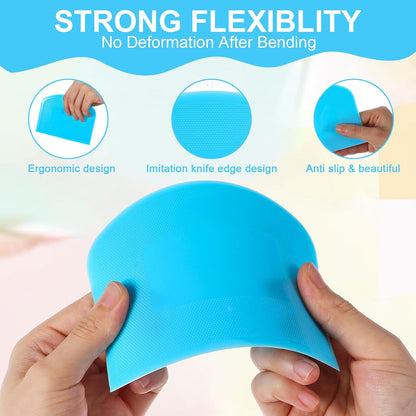 48 Pcs Flexible Plastic Dough Scraper Set