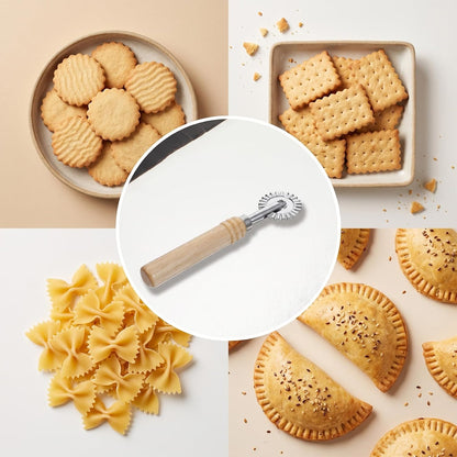 2 Pcs Fluted Pastry Wheel Cutter, Fluted Pastry Wheel