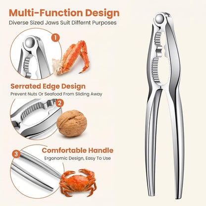 24 Pcs Crab Crackers And Tools Set, 12 Crab Leg Cracker Tool With 12 Stainless Steel Forks, Heavy Duty Seafood Nut Crackers For Lobster, Shrimp, Seafood Boil Party Supplies, Dishwasher Safe