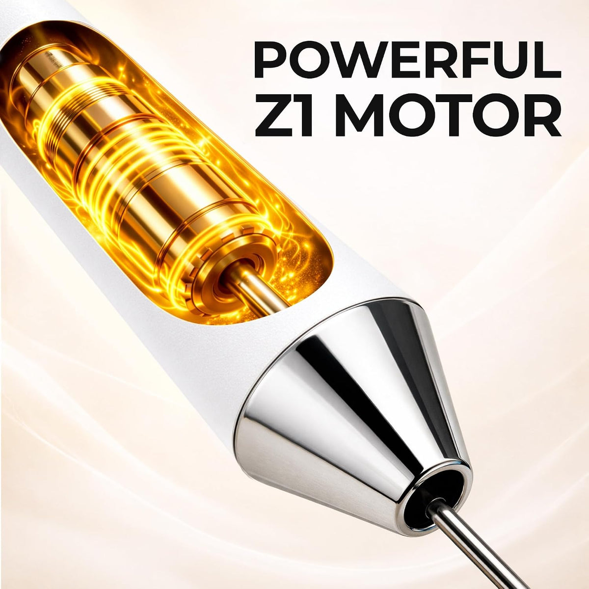 Zulay Kitchen Rechargeable Milk Frother Handheld - Frother Wand, Drink Mixer, Electric Whisk Frother, for Cappuccinos, Matcha & Protein Powder - Dynamic 3 Whisk, 3 Speed 500mAh Black - Colors A