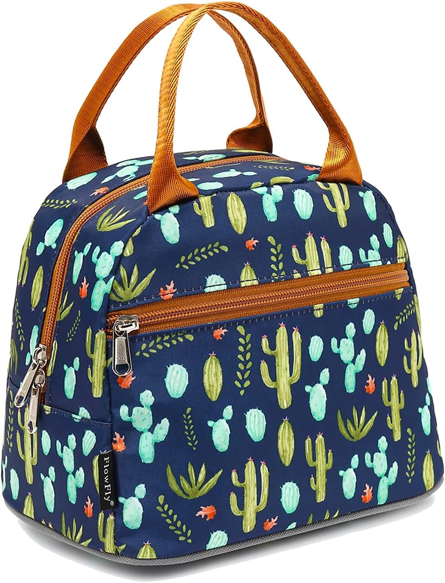 FlowFly Insulated Lunch Cooler Bag - Tote Bag Organizer for Women/Men, Black - Colors B