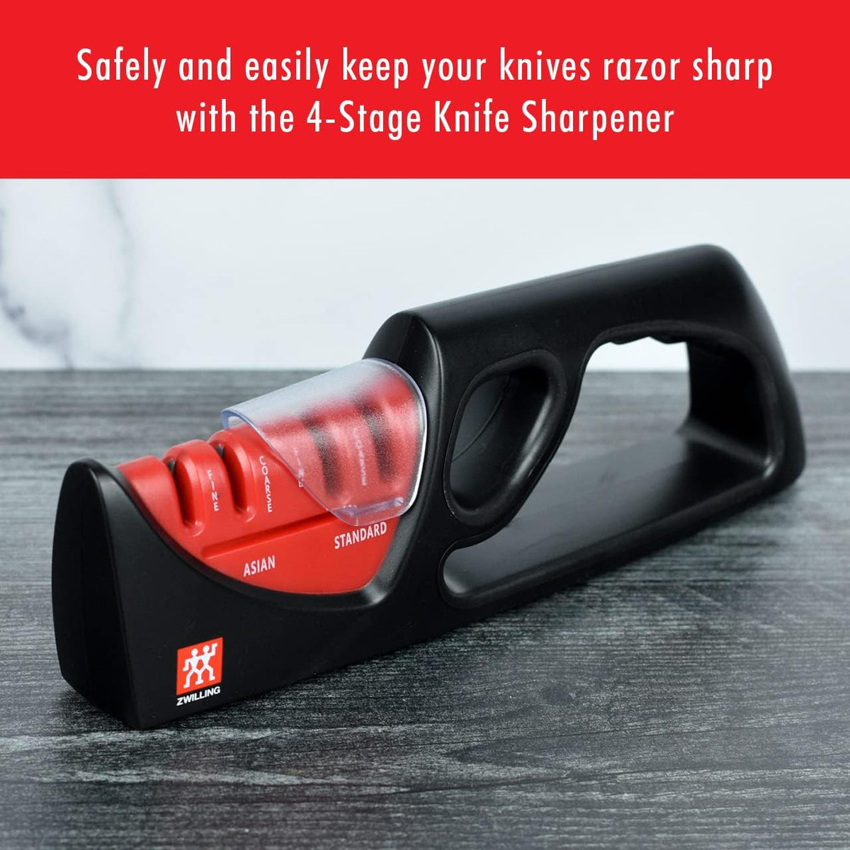 Zwilling 4-Stage Ultra-Sharp Knife Sharpener, Easy to Use Safe No Slip Base