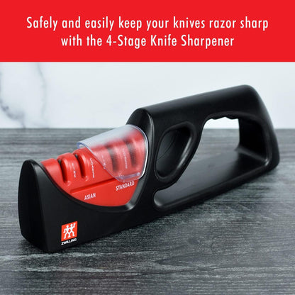 Zwilling 4-Stage Ultra-Sharp Knife Sharpener, Easy to Use Safe No Slip Base