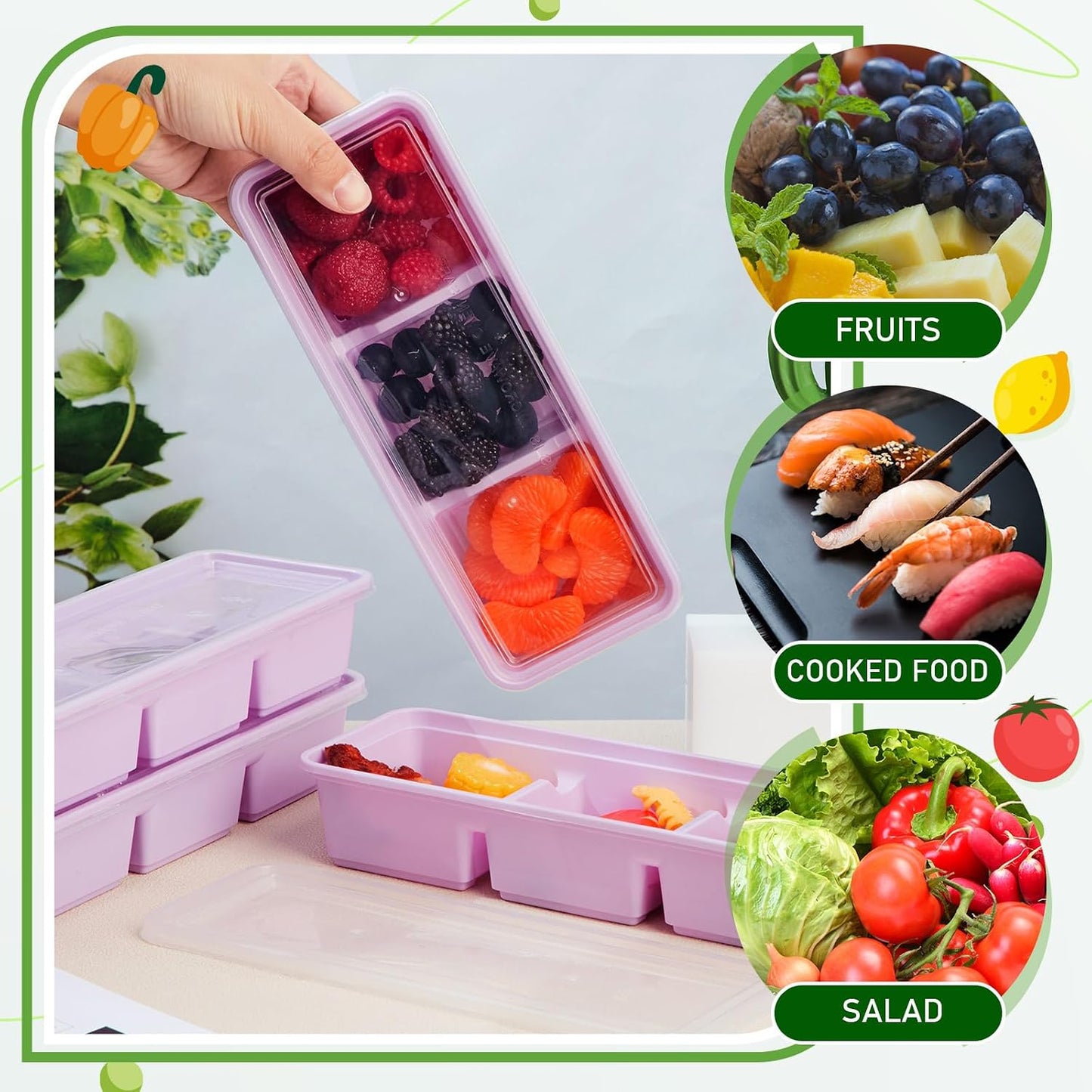 Hushee 10 Pack 17 oz Small Meal Prep Containers with 3 Compartments Snack Containers with Lid Disposable Plastic Bento Box Travel Lunch Food Boxes Stackable for Office Picnic (Black)