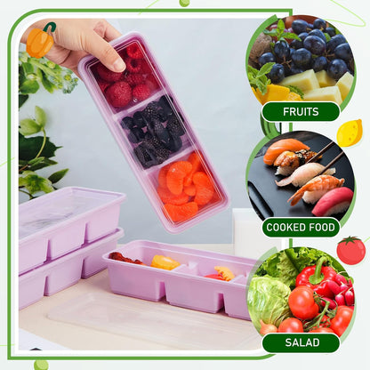 Hushee 10 Pack 17 oz Small Meal Prep Containers with 3 Compartments Snack Containers with Lid Disposable Plastic Bento Box Travel Lunch Food Boxes Stackable for Office Picnic (Black)