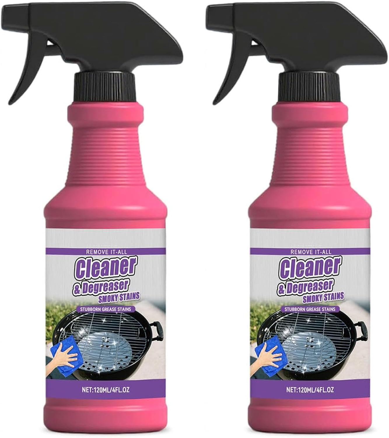 Fast-Acting Heavy-Duty Grill Degreaser Spray, Bbq Grill Cleaner, Outdoor Grills Cleaner, All Purpose Heavy Oil Cleaning Agent for Barbecue Grills,Heavy Duty Cleaner for Burnt Food & Grease (3PCS)