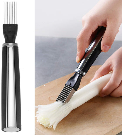 Shred Silk the Knife, 2PCS Upgrade Scallion Shredder, Green Onion Shredder Stainless Steel, Green Onion Slicer Vegetable Cutter for Kitchen Cutting Garlic Salad