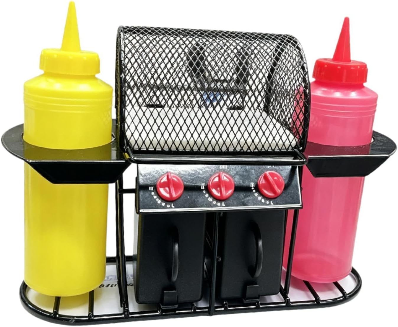Fenteer Grill Shelf Essentials Kitchen Barbecue Seasoning Storage Rack Sturdy Rack Black Condiment Shelf Utensil Organizer