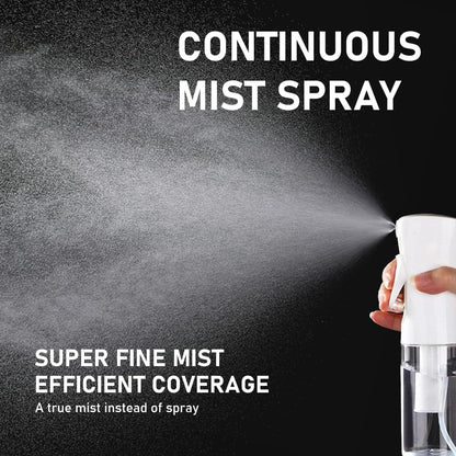 Continuous Spray Bottle for Hair, Refillable Gentle Mister (2 Pack, 6.8 Oz)