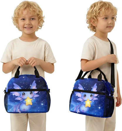 Cute Capybara Pizza Backpack for Girls, 5 Pcs Boys School Bag Set for Kids, 17 Inch Backpacks Lunch Pencil Box Reusable Utensils Case Set for Middle Elementary School, 3rd Grade Backpack