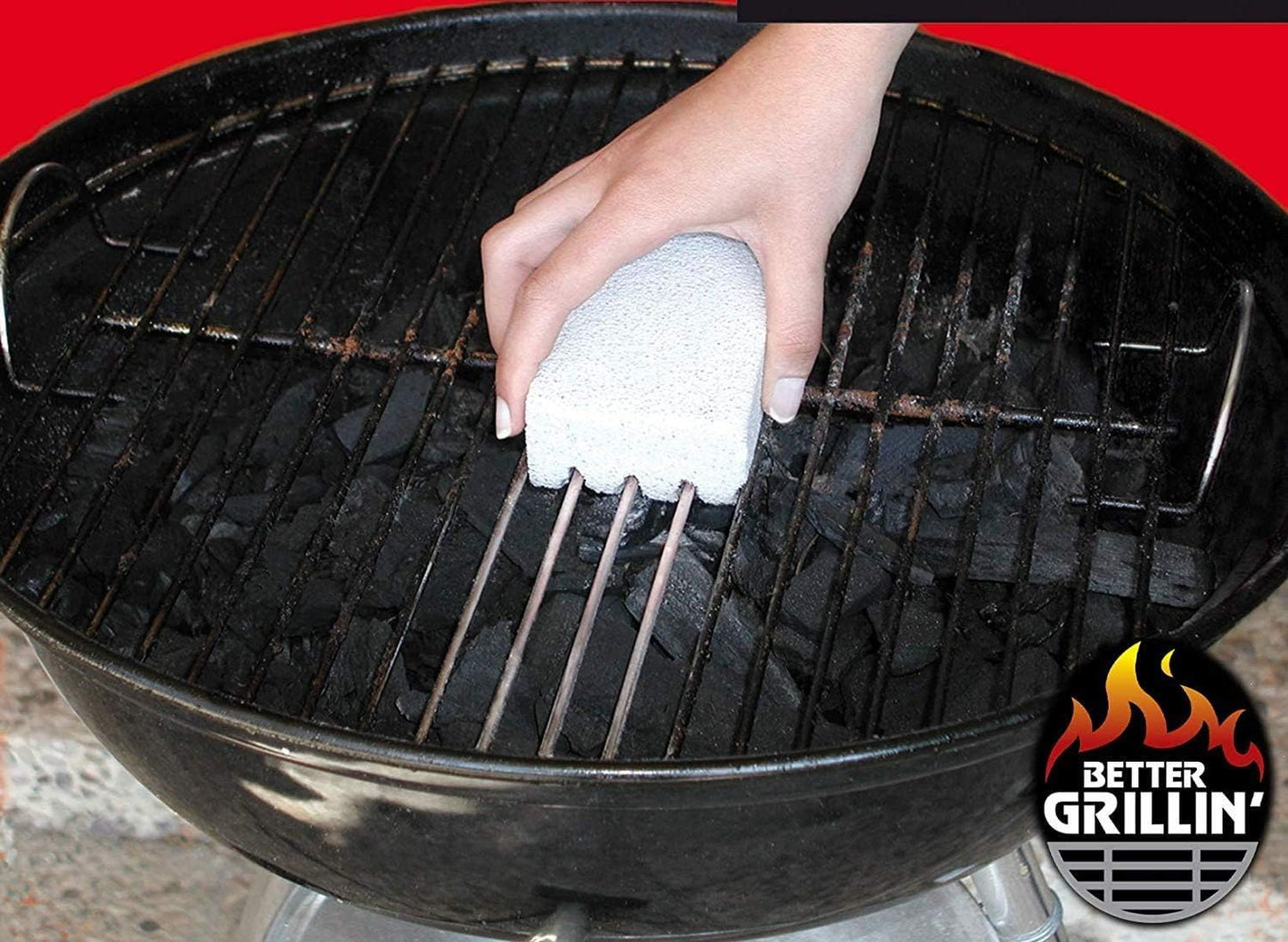 Better Grillin Scrubbin Stone Grill Cleaner-Scouring Brick/Barbecue Grill Brush/Barbecue Cleaner for BBQ, Griddle, 2pk