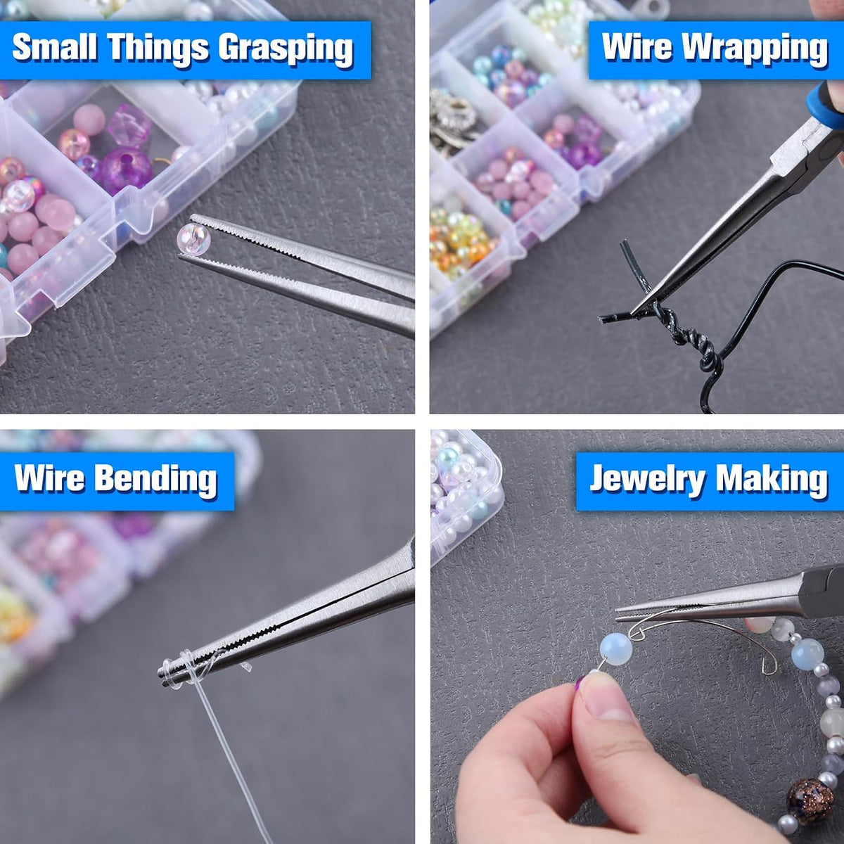 SPEEDWOX Long Reach Bent Needle Nose Pliers With Smooth Jaw Angled Needle Nose Pliers For Jewelry Making Fish Bone Pliers Tweezers Bent Chain Nose Pliers For Wire Bending And Small Object Gripping
