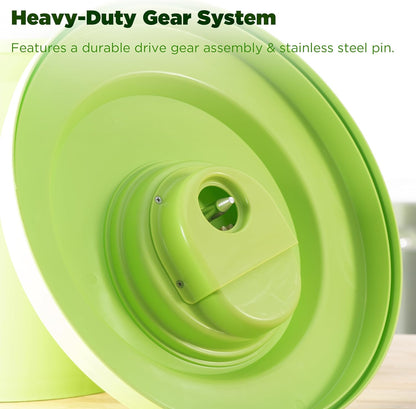 CURTA 20 Quart (5 Gallon) Commercial Salad Spinner, Heavy Duty Manual Lettuce Dryer with Built-in Drain Hose, Large Vegetable Washer Holds 7 Lettuce Heads for Restaurant Kitchen Prep