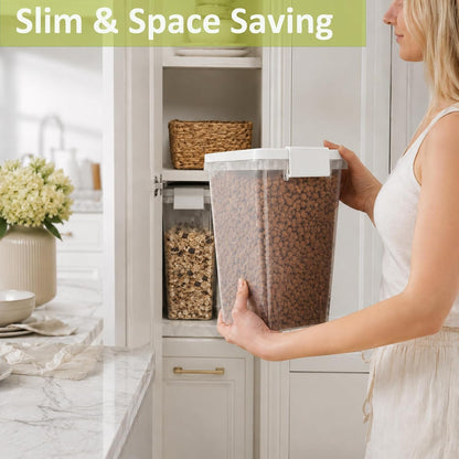 2 Lbs Small Cat Dog Food Storage Container for Bird Seed, Pet Food, 2 Pack | 2QT Versatile Dry Food Bin Portable Dispenser with Wide-Mouth Pour Spout for Rice, Flour, Cereal, Storage and Organization