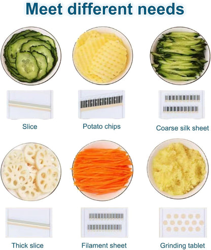 ANIS·KEBBR Multifunctional Manual Food Cutter Dicer Grinder Kitchen Tool For Veggie Cheese