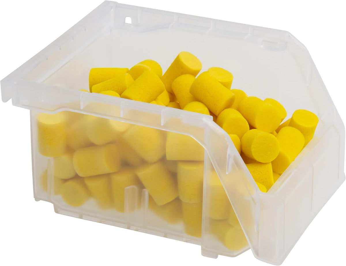 ReadySpace Medium Plastic Storage Bins, Stackable Organizer Containers for Closet Pantry Shelf Garage and Office Organization, Clear, 8 Pack