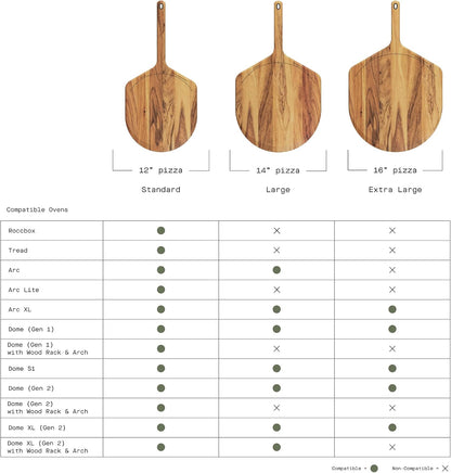 Gozney 12" Acacia Wood Pizza Placement Peel and Server, Durable Hardwood