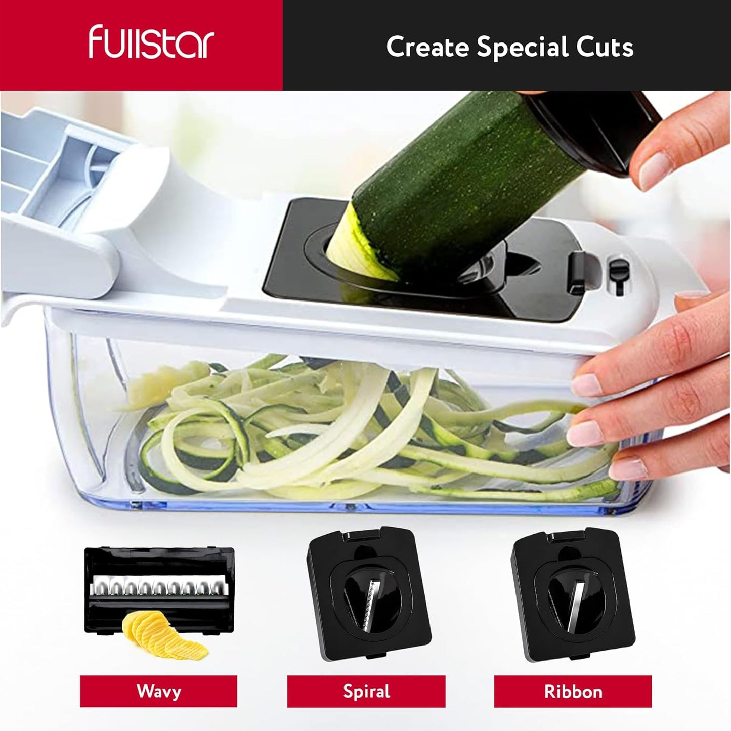 Fullstar Core Vegetable Chopper - Chop and Slice Lid - Food Chopper with Container, Veggie Chopper, Fruit Slicer, Onion Dicer - Meal Prep Essential - Kitchen Gadgets and Gifts (6-in-1, White/Black)