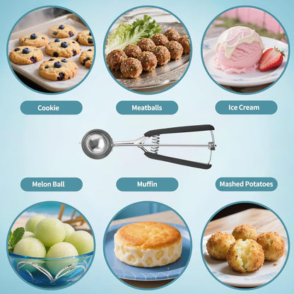 Large Cookie Scoop 3 Tablespoon, Size #20 Dough Scoops for Baking, Trigger Ice Cream Scooper, Stainless Steel Portion Scoop for Jumbo Cookies, Pancakes, Cupcakes, Meatballs