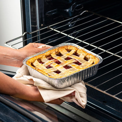 GUSTO [30 Count 9x13 Inch Aluminum Pans, Half Size Deep Steam Foil Pans - Table Pans for Baking, Cooking, Heating, Storing and Food Prepping - (Formerly Comfy Package)