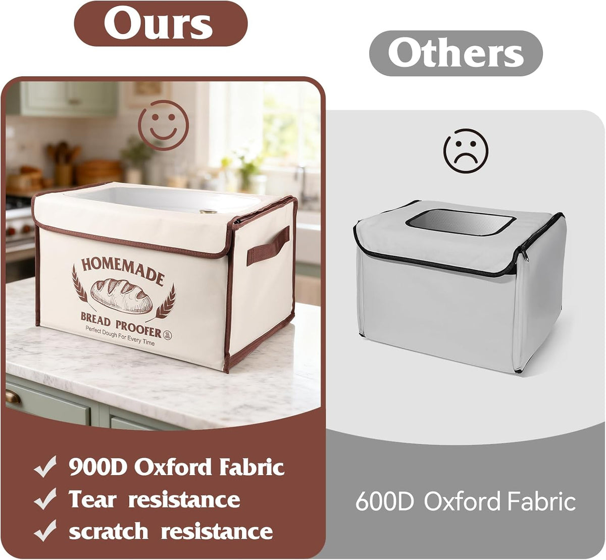 Bread Proofing Box with Shelf, Foldable dough proofing box with 24H Timer