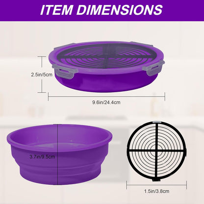 FJNATINH Collapsible Batter Bowl - Mess Free Better Breader Shaker Bowl with Lid Breading Shaker Container for Fried Fish, Fried Chicken, Onion Rings & More,No Leak,Easy to Store,Light Blue