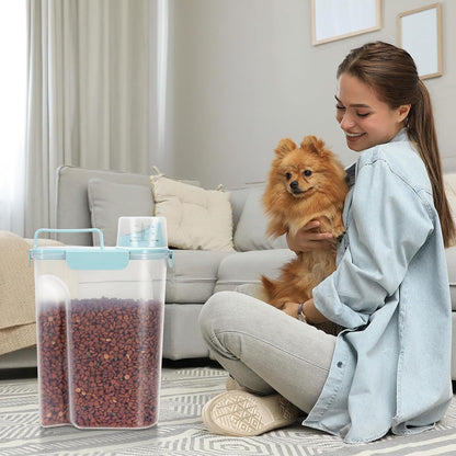 LEAWALK 5Lbs Airtight Cat Dog Food Storage Container with Upgraded Large Nozzle BPA-Free, Pet Food Storage Containers for Rice, Grain, Pet Food, Flour, Dog Treat Storage (Dark Gray, 5L-1pack)