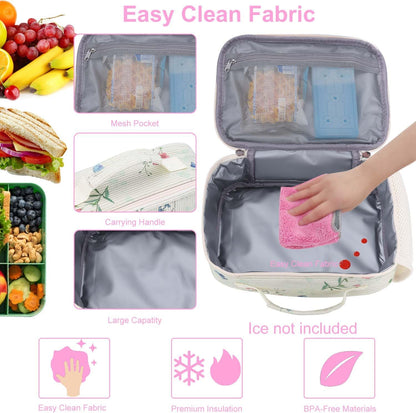 RHCPFOVR Kids Lunch Bag - Insulated Lunch Box for Boys Girls,Washable Lunch Bag and Reusable Toddler Leak-proof Lunchbox for School and Daycare - Colors B